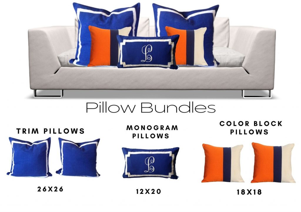 Blue Bedroom Pillow Combo